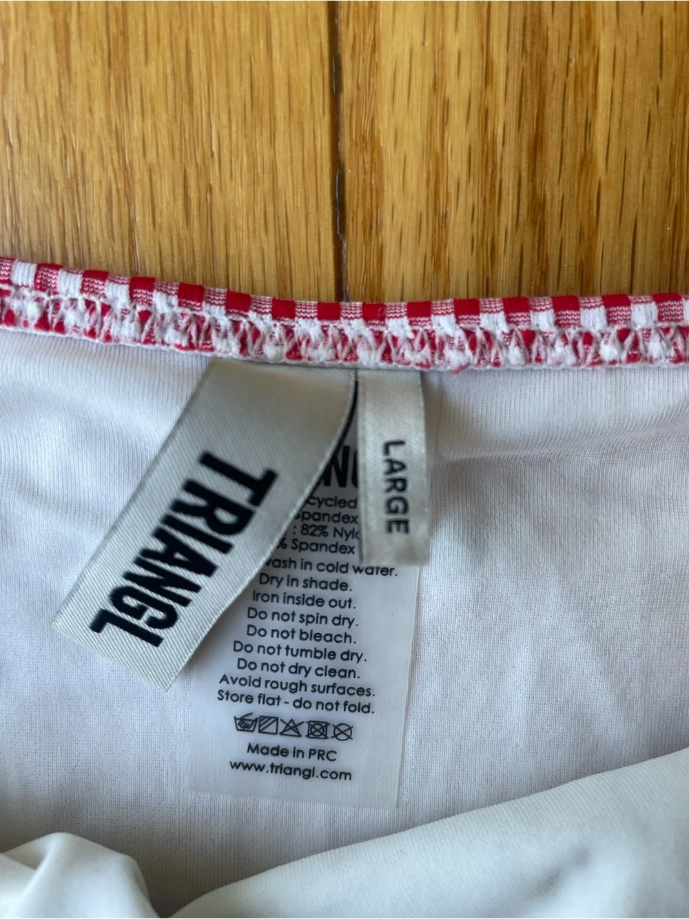 Triangl swimwear Red Gingham Two-Piece Bikini with Zip Pouch